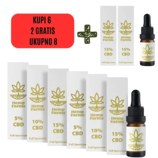 CBD ulje Super Combo 2×5% + 2×10% + 2×15% (6.000 mg)